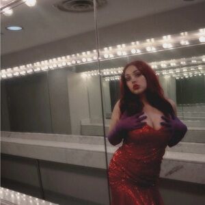Red Sequin Jessica rabbit cosplay gown